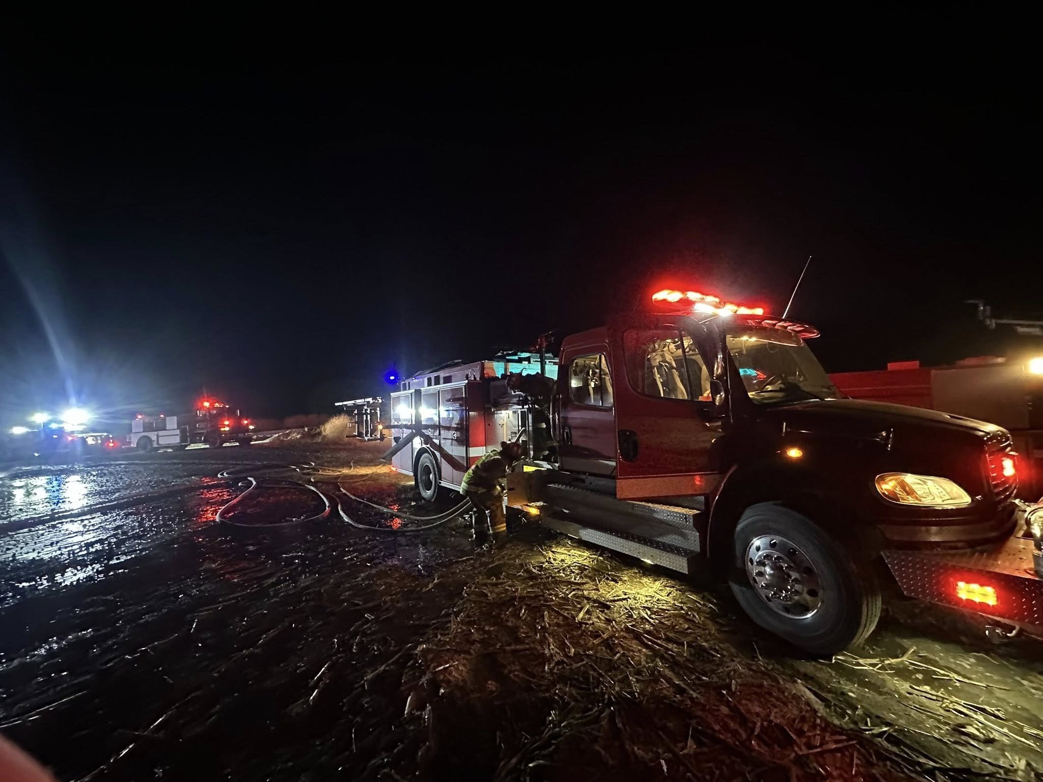 Hog barn destroyed after large fire near Humphrey